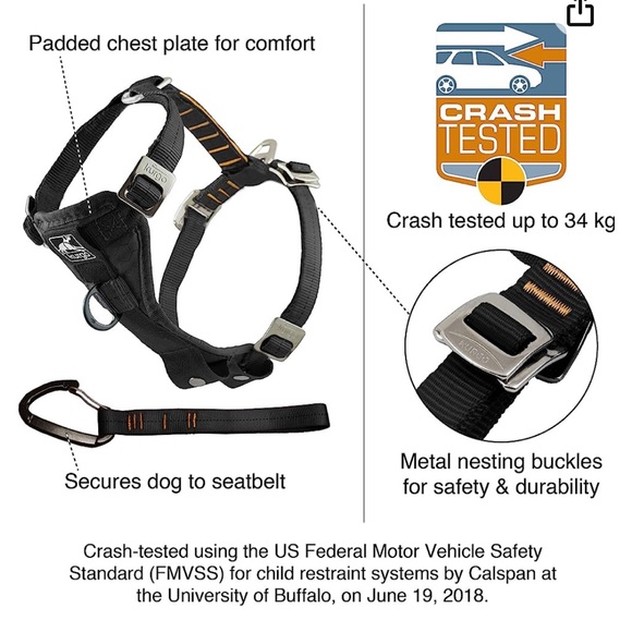 Kurgo Tru-Fit(TM) Crash Tested Dog Harness, Black, Extra Small - Picture 4 of 4
